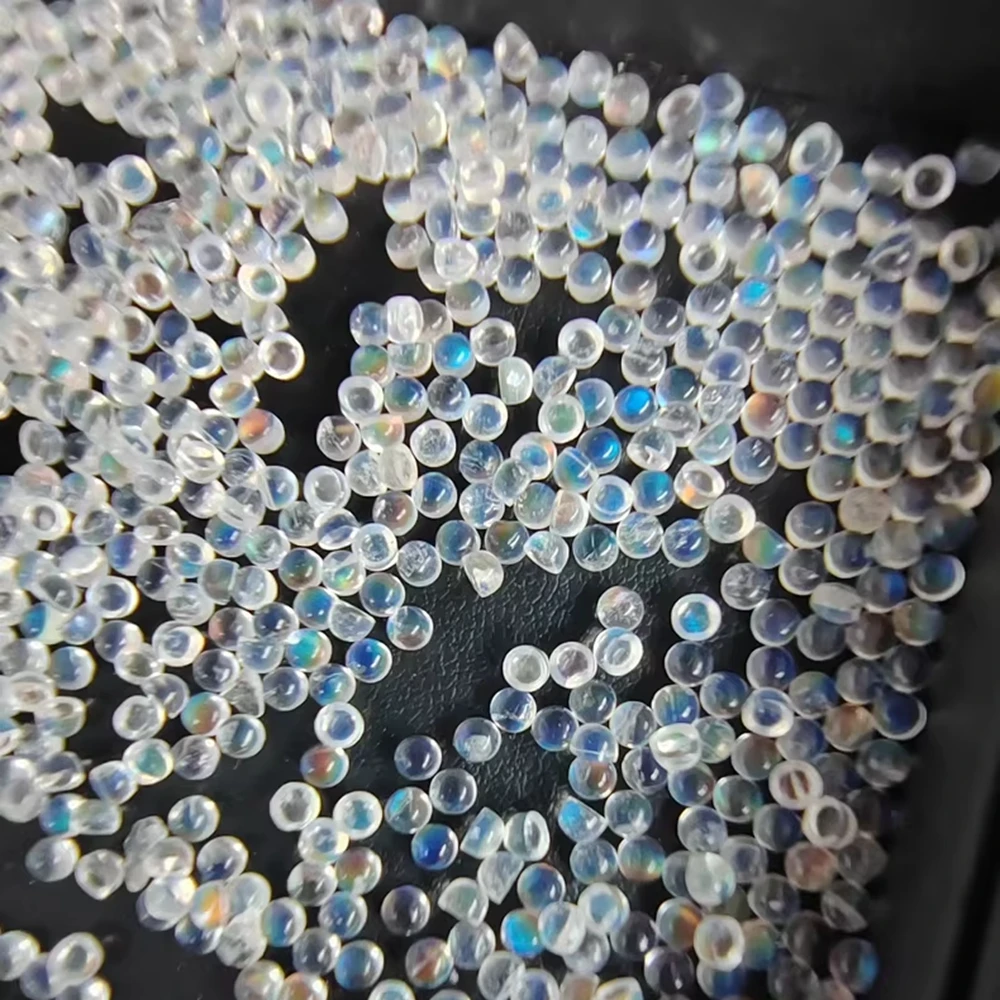 

10Pcs Lot High Quality Round Cut 2.5mm Natural Blue Moonstone For Fing Loose Gemston Cabochon Ring Face For Jewelrye