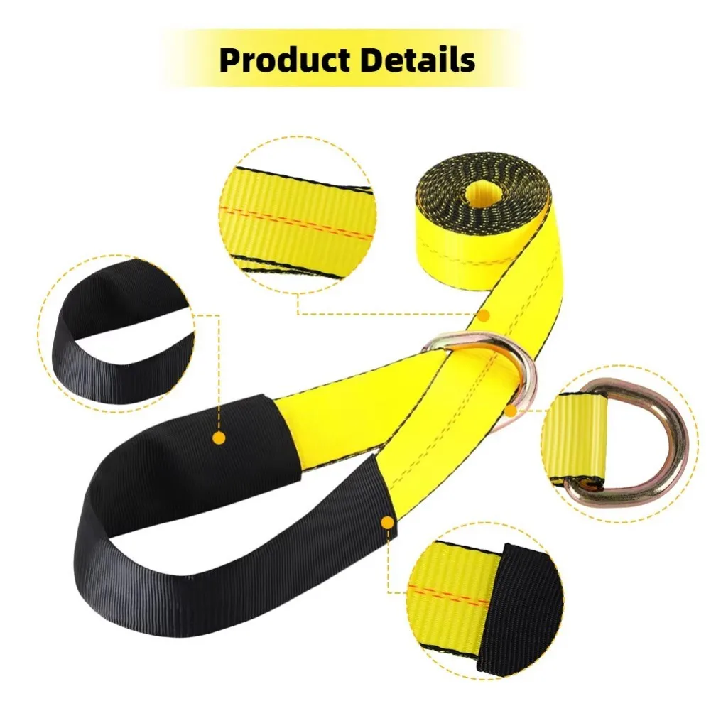 Pas mocujący do opon, 4 sztuki, wytrzymałość na rozdarcie 5000 kg, mocny pas do transportu, pas do wiązania opon, pas lasso, pas do mocowania kół, lina do holowania