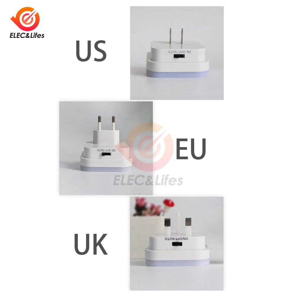 Home Night Light With EU/US Plug Switch LED Night Lamp Wall Lights For Home WC Bedside Lamp For Hallway Pathway 110V 220V