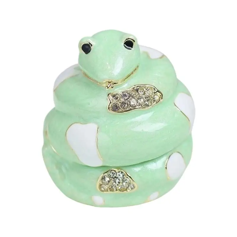 

P9FE Enamel Zodiacs Jewelry Box With 12 Chinese Animal Signs Alloy Handmade Gift