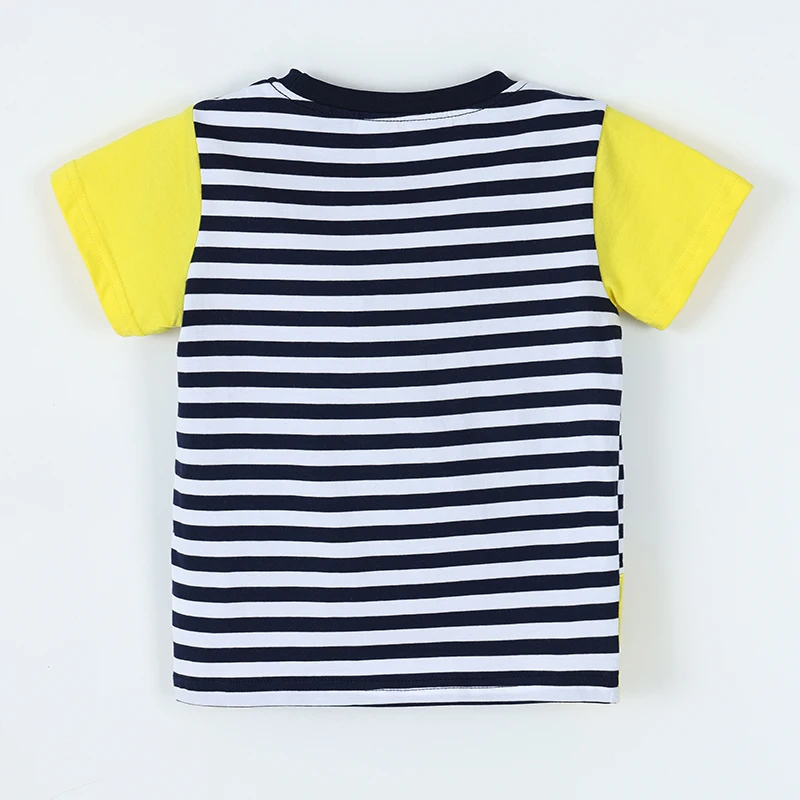 Little maven 2026 New Summer Baby Boys Children's Clothing Tops Tees Cartoon Giraffes Striped T Shirts Teenagers  t-shirts