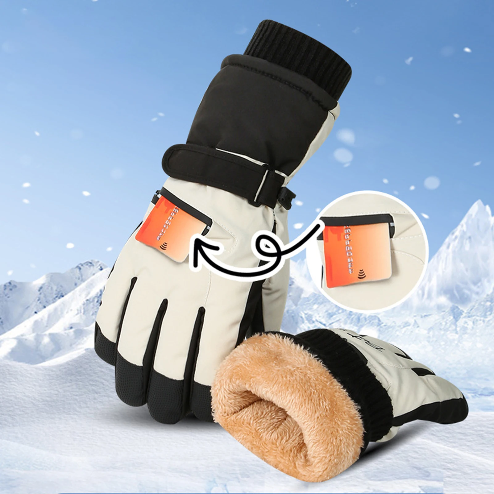 

Winter Ski Gloves Windproof Touchscreen With Fleece Lining Warm Gloves For Men Women Cycling Snowboarding Outdoor Sports