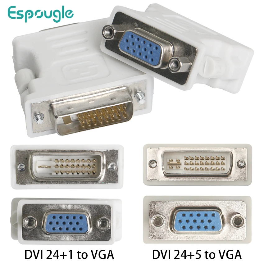 

500pcsVideo Adapter DVI Male ToVGA Female Adapter Computer To Monitor DVI Male 24+5 24+1 To VGA Female Suitable For TV Projector