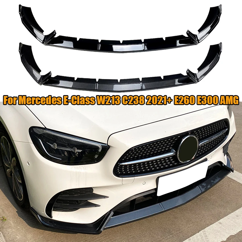 For Mercedes E-Class W213 C238 2021+ E260 E300 AMG Car Front Bumper chin Lip lower Spoiler Diffuser Splitters Body Kit Guard