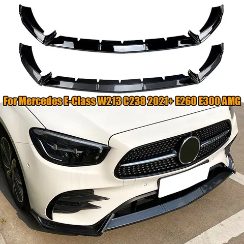 메르세데스 E-클래스 W213 C238 2021 + E260 E300 AMG 자동차 앞 범퍼 턱 립 하부 스포일러 디퓨저 스플리터 바디 키트 가드