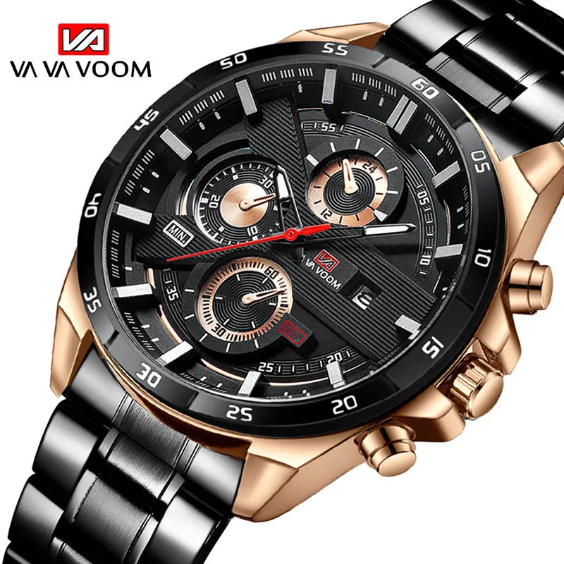 Fashion Military Watch For Men Brand Waterproof Rose Gold Quartz Wristwatches Sports Waterproof Date Stainless Steel Reloj Hombr