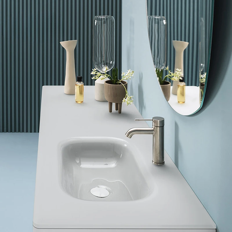 Glass washbasin, simple and thin edge integrated basin, modern hanging washbasin, customized washbasin and washbasin