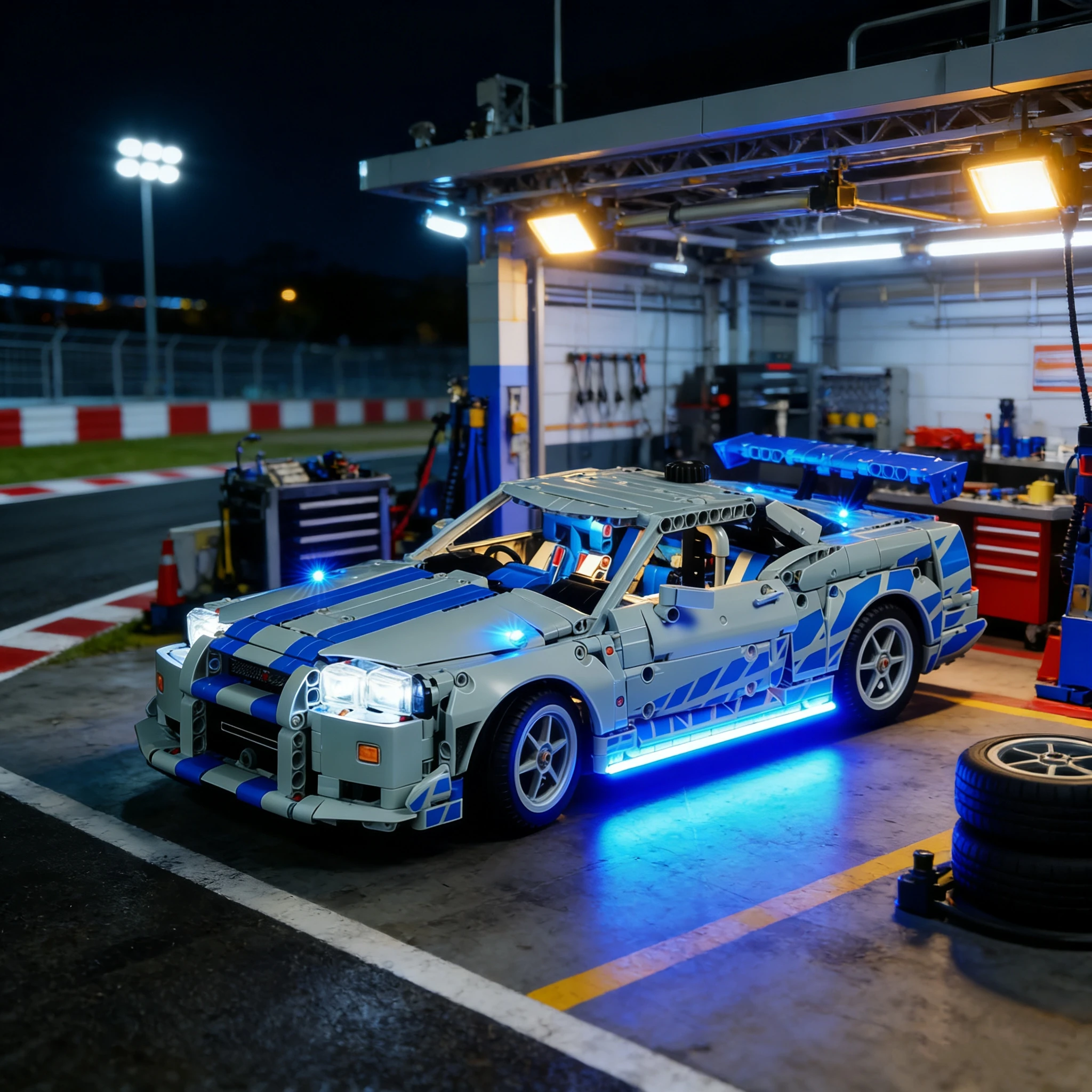 LED Light For LEGO 2 Fast 2 Furious Nissan Skyline GT-R (R34) Car 42210 DIY Decorative Lamp Not Include Building Blocks
