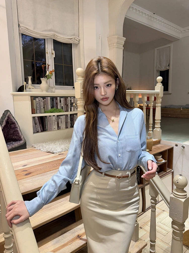 H Han Queen Solid Bodycon Long Skirt Women Sexy Elegant High Waist Summer Fashion Simple Work Sheath Pencil Maxi Skirts