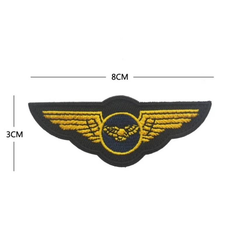 Pilot Aviation Patches Double Headed Eagle Morale Badge Armband Military Top Gun Embroidery Hook&loop Patch For Backpack Sticker