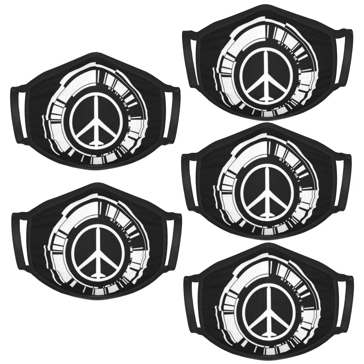 Metall ausrüstung solide, Peace Walker 5pc Kinder wasch bare und wieder verwendbare Maske Cartoon Muster Druck wind dichte kinder freundliche Maske