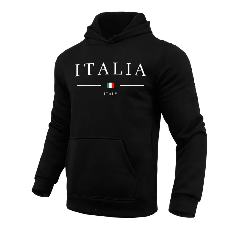 Italy Fashion Hoodies for Men High Quality Hooded Long Sleevd Sweatshirts All Season Daily Casual Sports Pullover Fitness Top