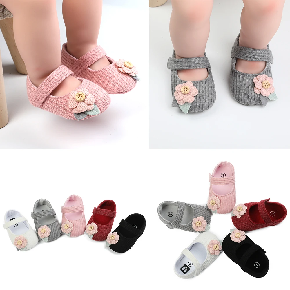 Baby Girls Shoes Spring Autumn Flower Princess Soft Sole Anti-Slip Toddler Shoes First Walkers Kids Infant Baby Walking Shoes