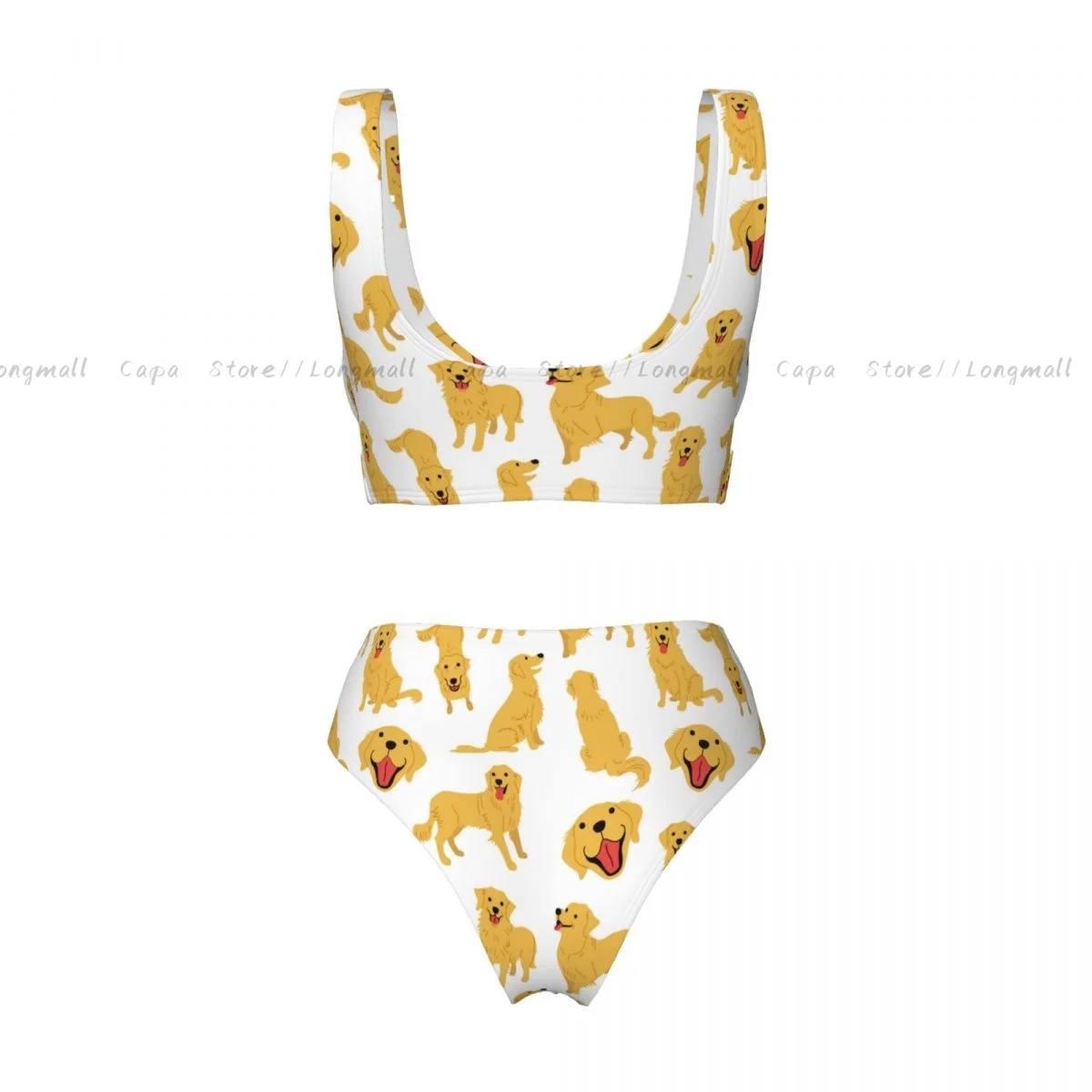 セクシーなビキニ女性水着ゴールデンレトリバーかわいい犬女性水着水泳水着夏のビーチウェア