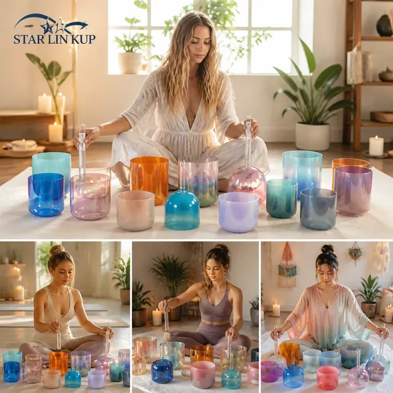 STAR LIN KUP Crystal Singing Bowl Chakra Healing Meditation Sound Therapy Yoga Mindfulness Gift Customizable Colors Available