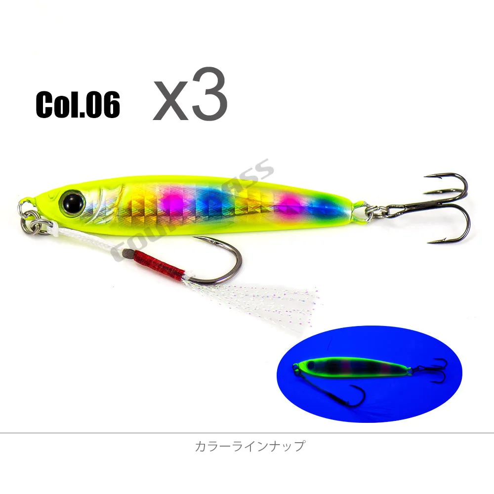 COUNTBASS 3PCS 15G 25G 35G 45G 65G Sniper Metallguss Pesca Jigging Köder UV Farbe, Angelvorrichtungen mit Hilfshaken – Detail 15