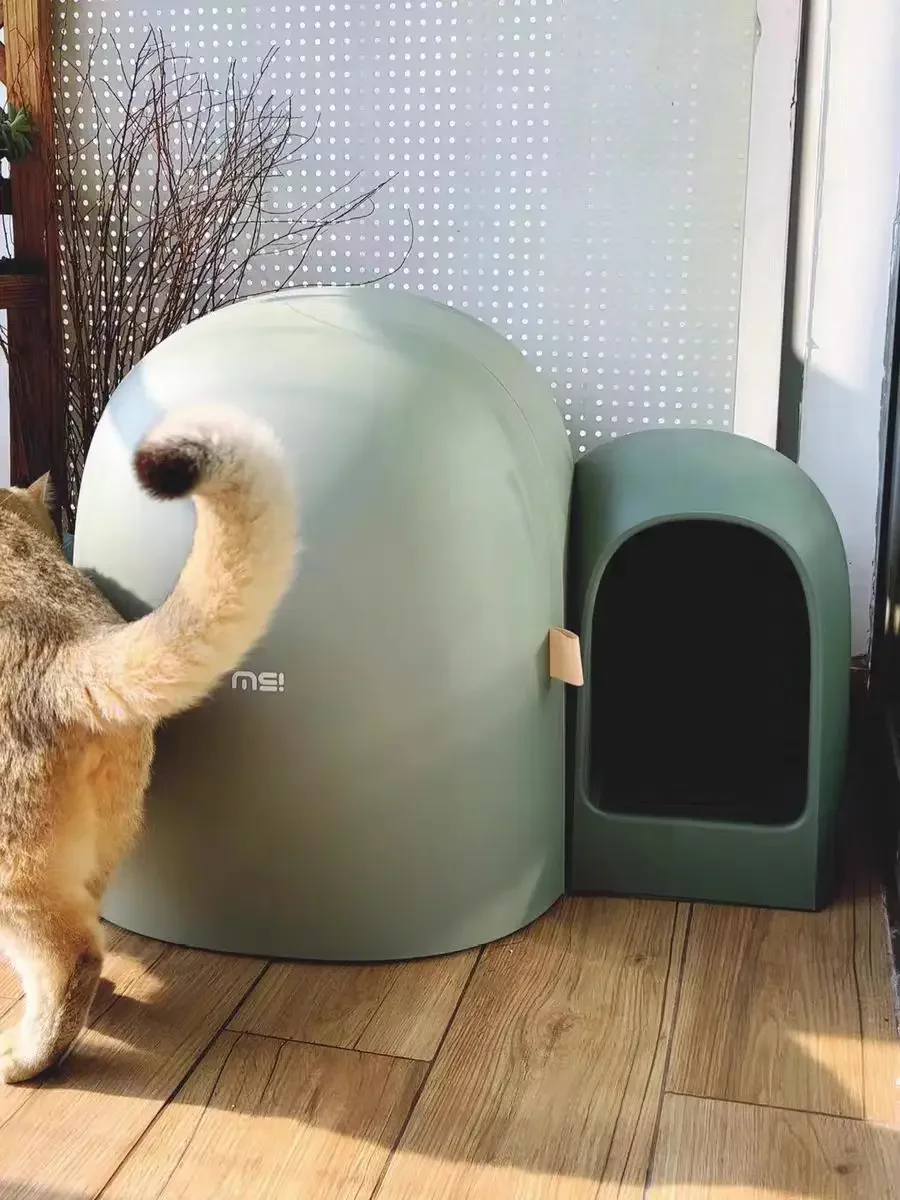 Cat litter box fully enclosed oversized small big cat toilet corridor type deodorant and anti-splash sand table cat products view 5
