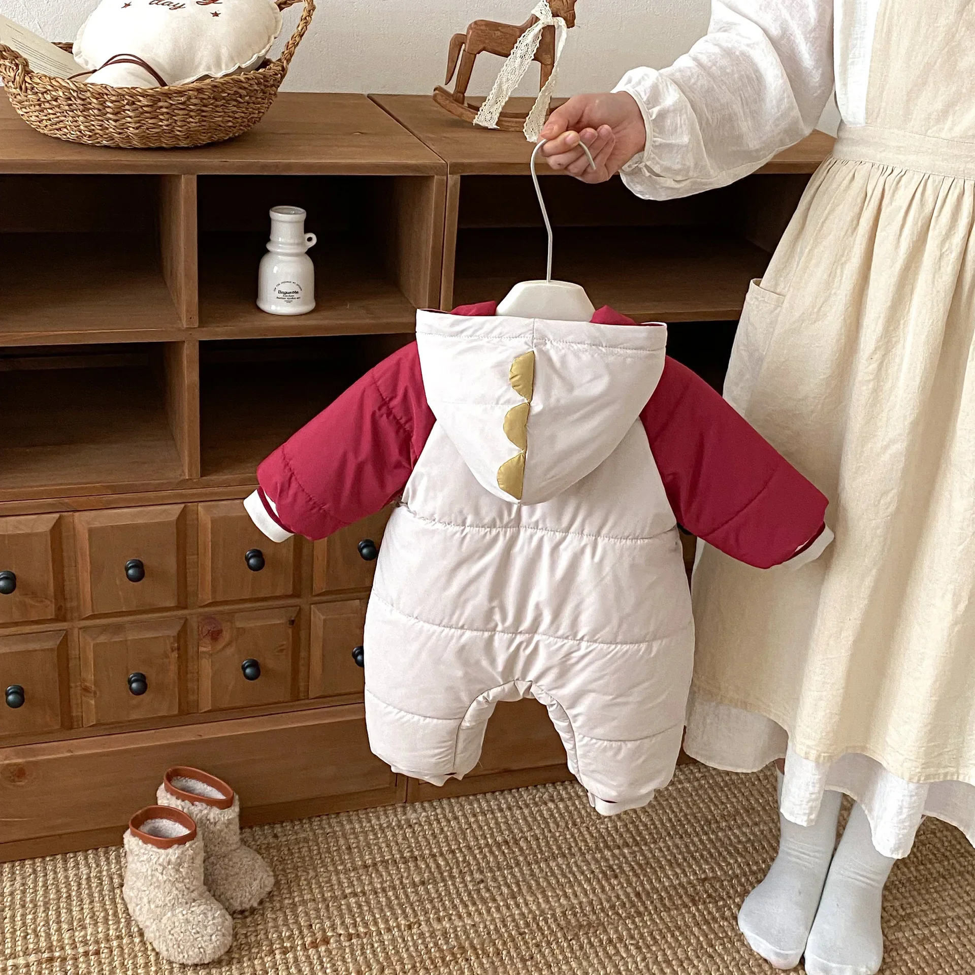 LILIGIRL 2026 ثوب فضفاض للأطفال الشتاء سميكة حللا الكورية نمط المرقعة نيسيي للطفل الفتيات الفتيان ملابس خارجية 0-2Y