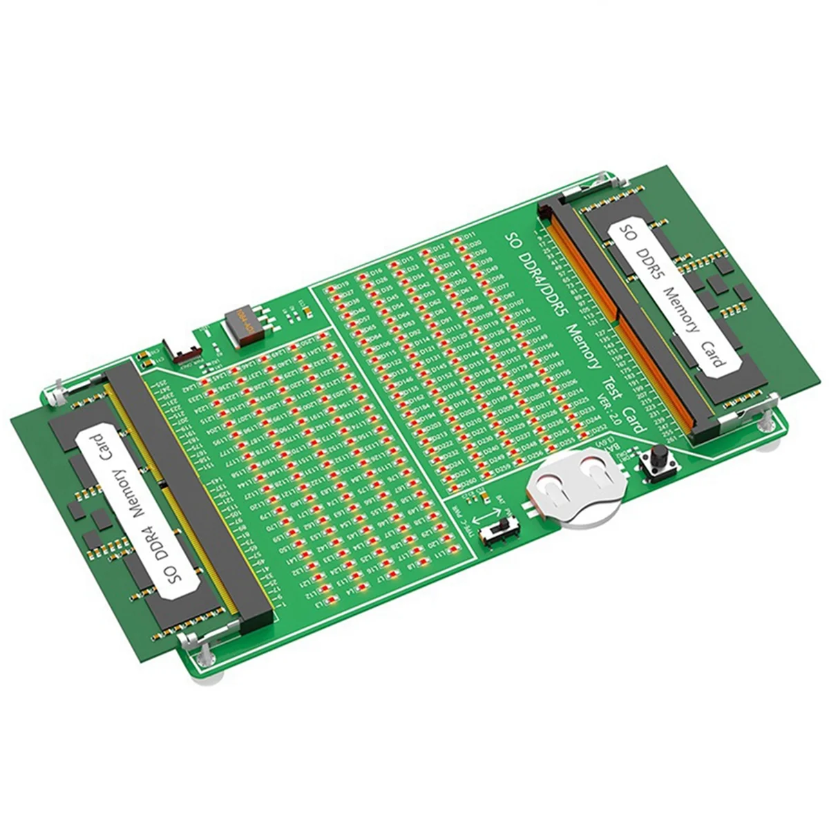 Тестер памяти для ноутбука DDR4/DDR5 Тестер памяти 2-в-1 с подсветкой Многофункциональная портативная тестовая карта памяти