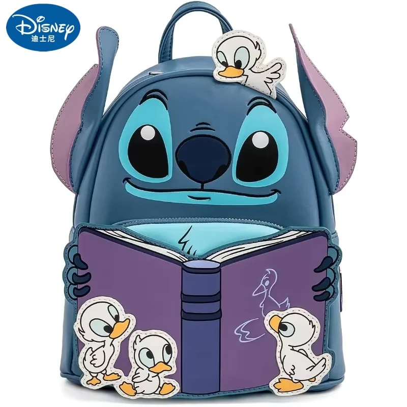 Disney Loungefly Princess Stitch Donald Duck Pixar Up Wall-E Double Strap Shoulder Bag Purse School Backpack Backpack Kids Gifts