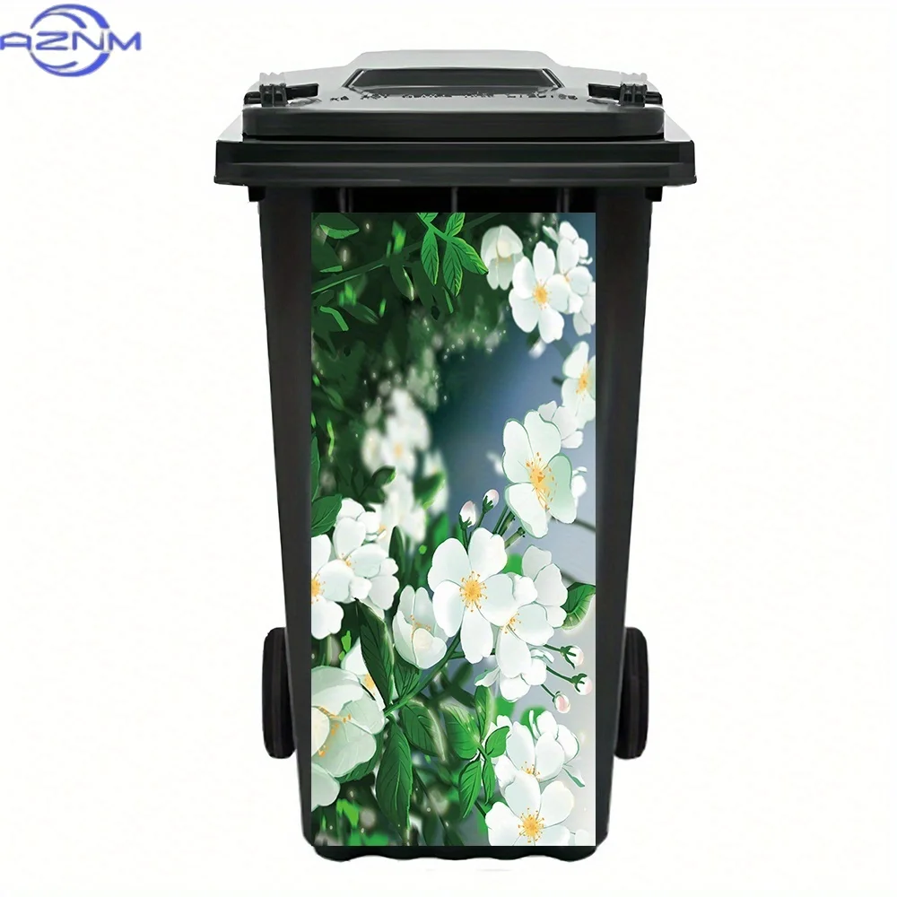 1pc of White Blooming Flower Stickers Made of Waterproof PVC with Adhesive, Ideal for Home Decor And Room Renovations, Measuri