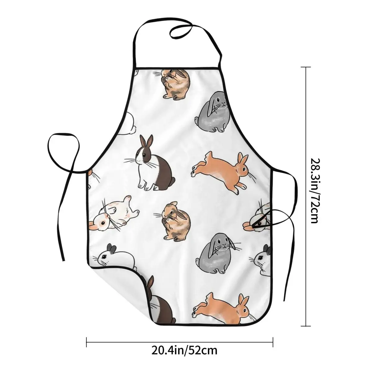 Bunnies Aprons Chef Cooking Cuisine Tablier Sleeveless Bib Kitchen Cleaning Pinafore for Women Men Painting