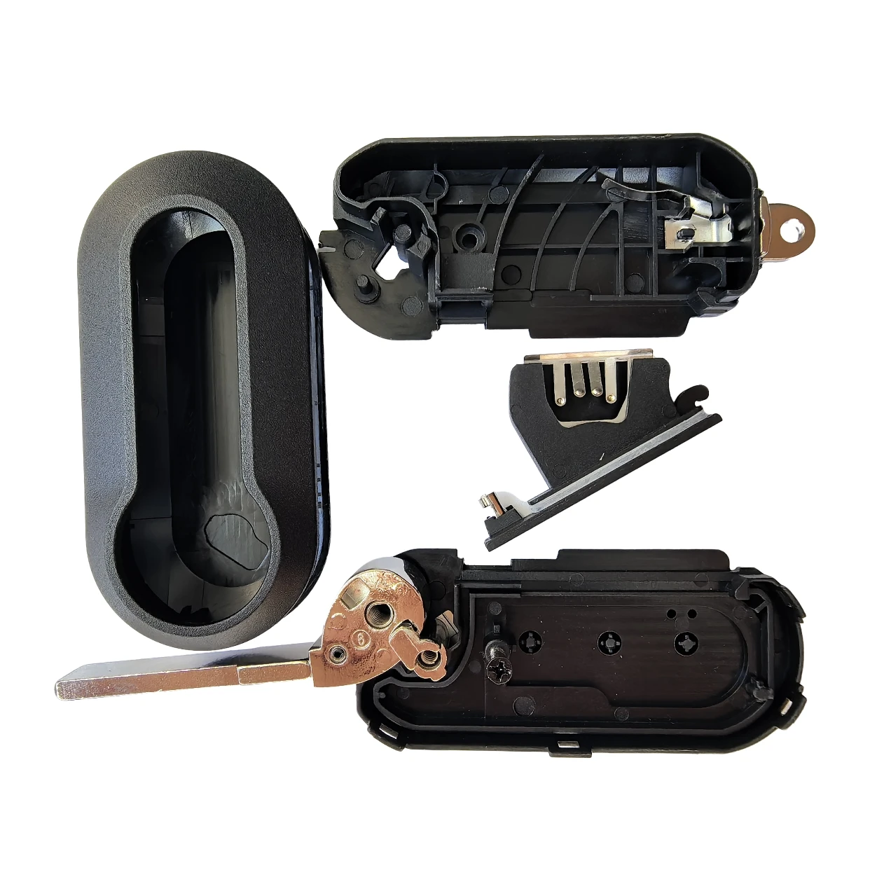 Jingxin 2/3 Tasten Autoschlüssel-Fernbedienungsgehäuse, Leeres Gehäuse mit SIP22-Klinge für Fiat 500 Panda Punto Bravo – Detail 4