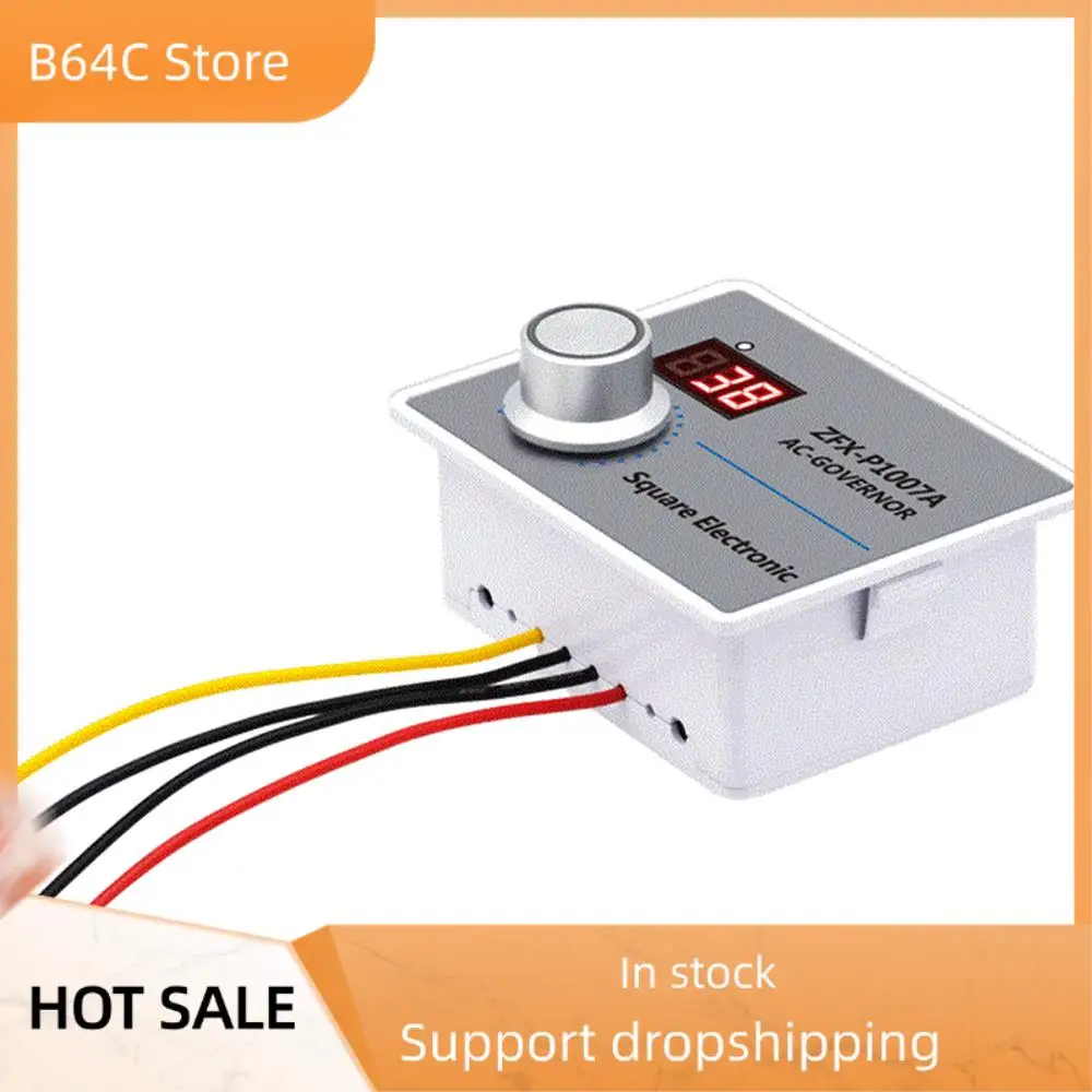 

B64C регулятор скорости с цифровым дисплеем, водонепроницаемый бесступенчатый регулятор скорости, регулятор 500 Вт переменного тока, 220 В, переключатель управления