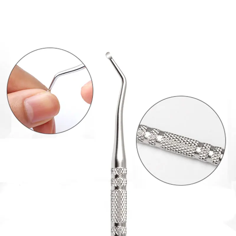 1PCS Stainless Steel Ingrown Toe Correction Files Double Head Silver Toe Nail Care Hook Manicure Pedicure Toenails Clean Tools