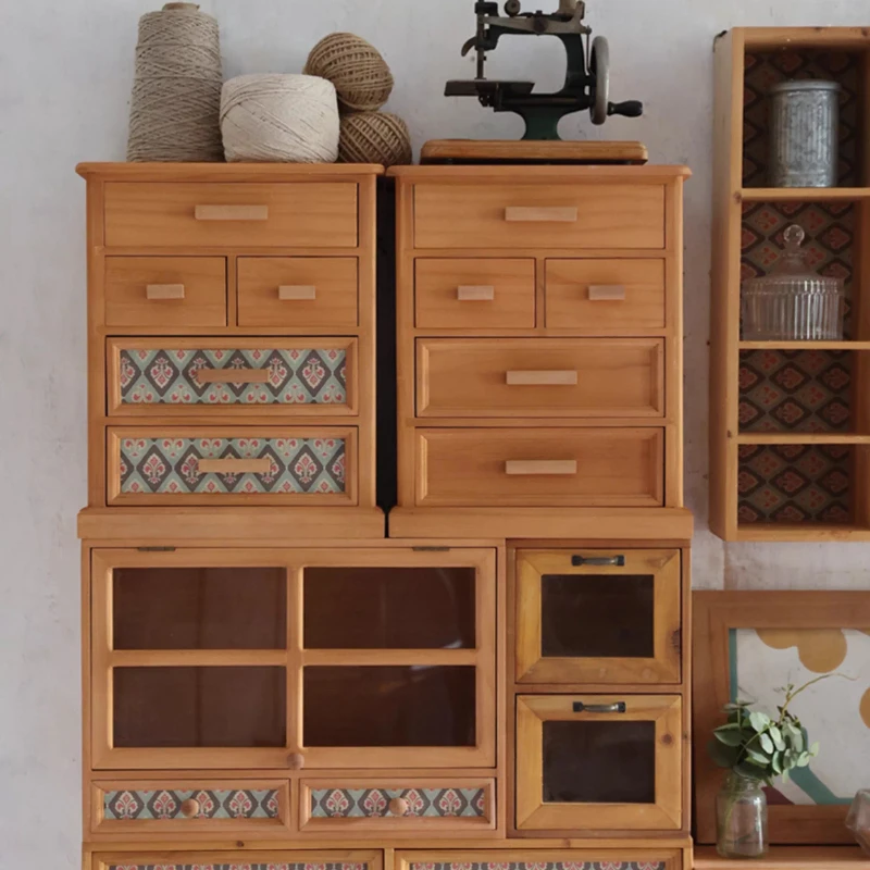 

Винтажный деревянный настольный органайзер с ящиками, ящик для хранения в деревенском американском фермерском стиле, настольный поднос и декор для домашнего офиса