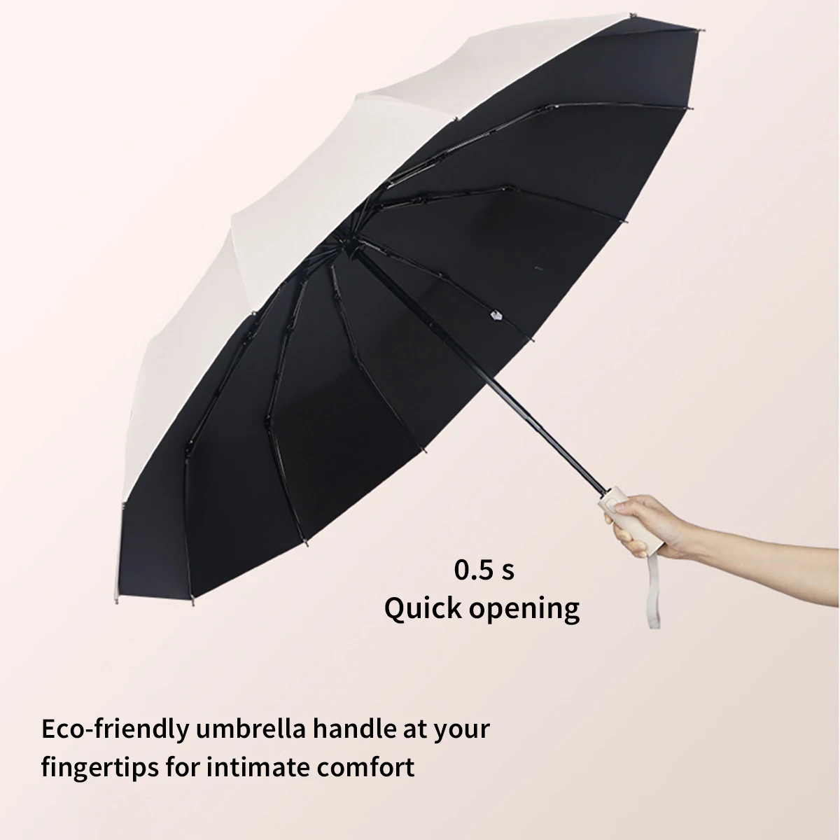 Three-fold Automatic Folding Umbrella Men Large Size Double Women's Sunny And Rainy Sun-proof UV-proof Sun Umbrella