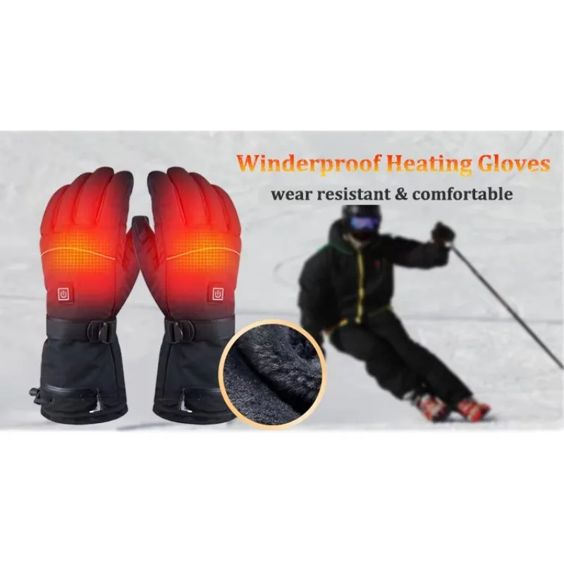 2026 Rechargeable Electric Battery Heating Riding Ski Snowboarding Hiking Cycling Hunting Thin Gloves Hand Warmer Arthritis