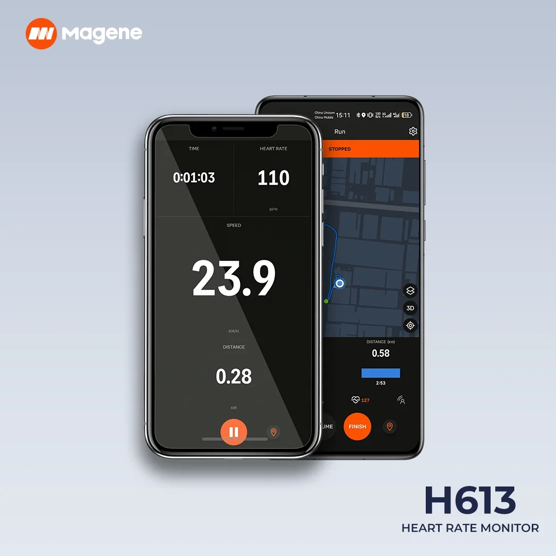 Bild 7: Magene Herzfrequenzmesser H613 Herzfrequenzsensor 3-Kanal Bluetooth wiederaufladbar geteilter Brustgurt Gesundheits-App kompatibel Zwift