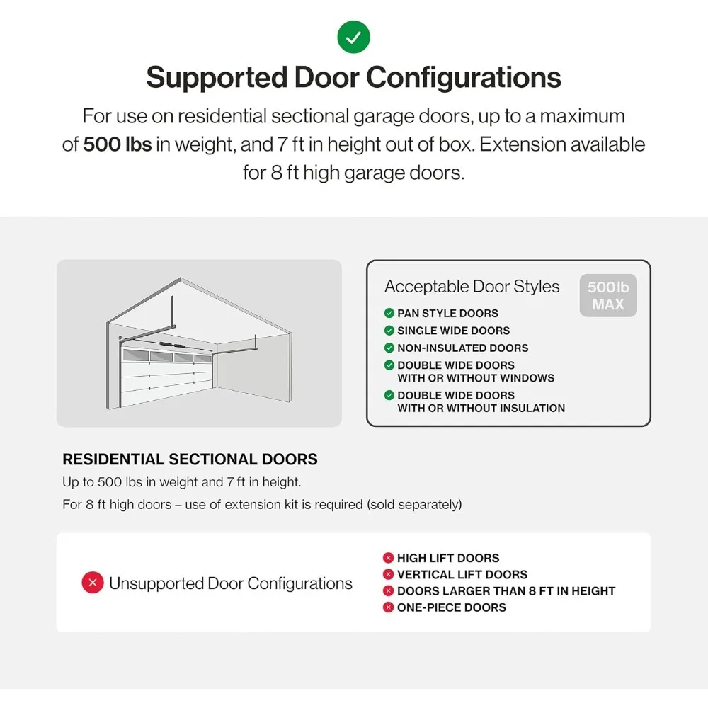 2055-LED Essentials فتاحة باب المرآب، تتضمن لمبات LED، فتاحة باب المرآب ذات محرك حزام فائق الهدوء شحن سريع