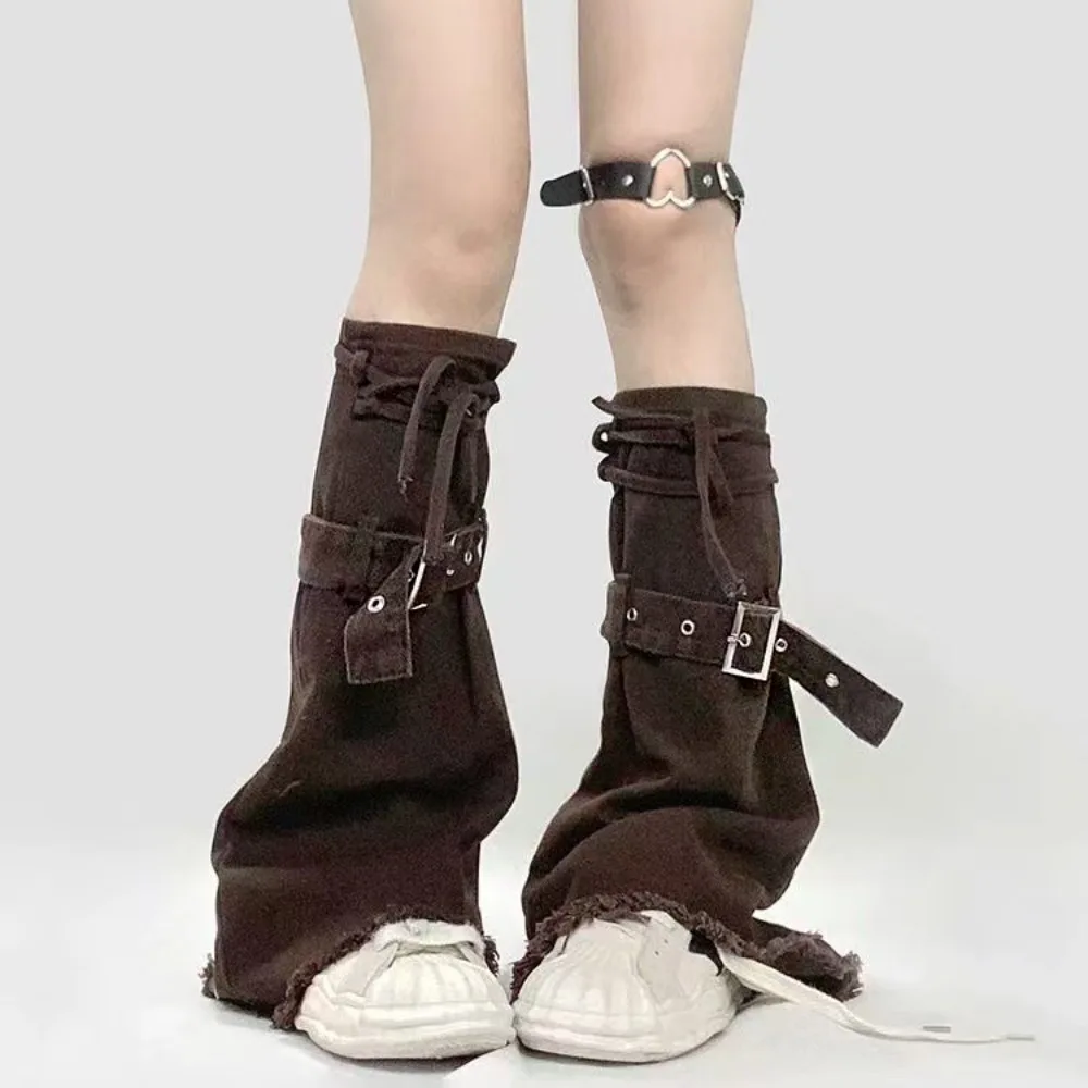 

Casual Y2k Leg Warmers Spicy Girl JK Y2k Stockings Brown Lolita Pile Up Socks Fall Winter