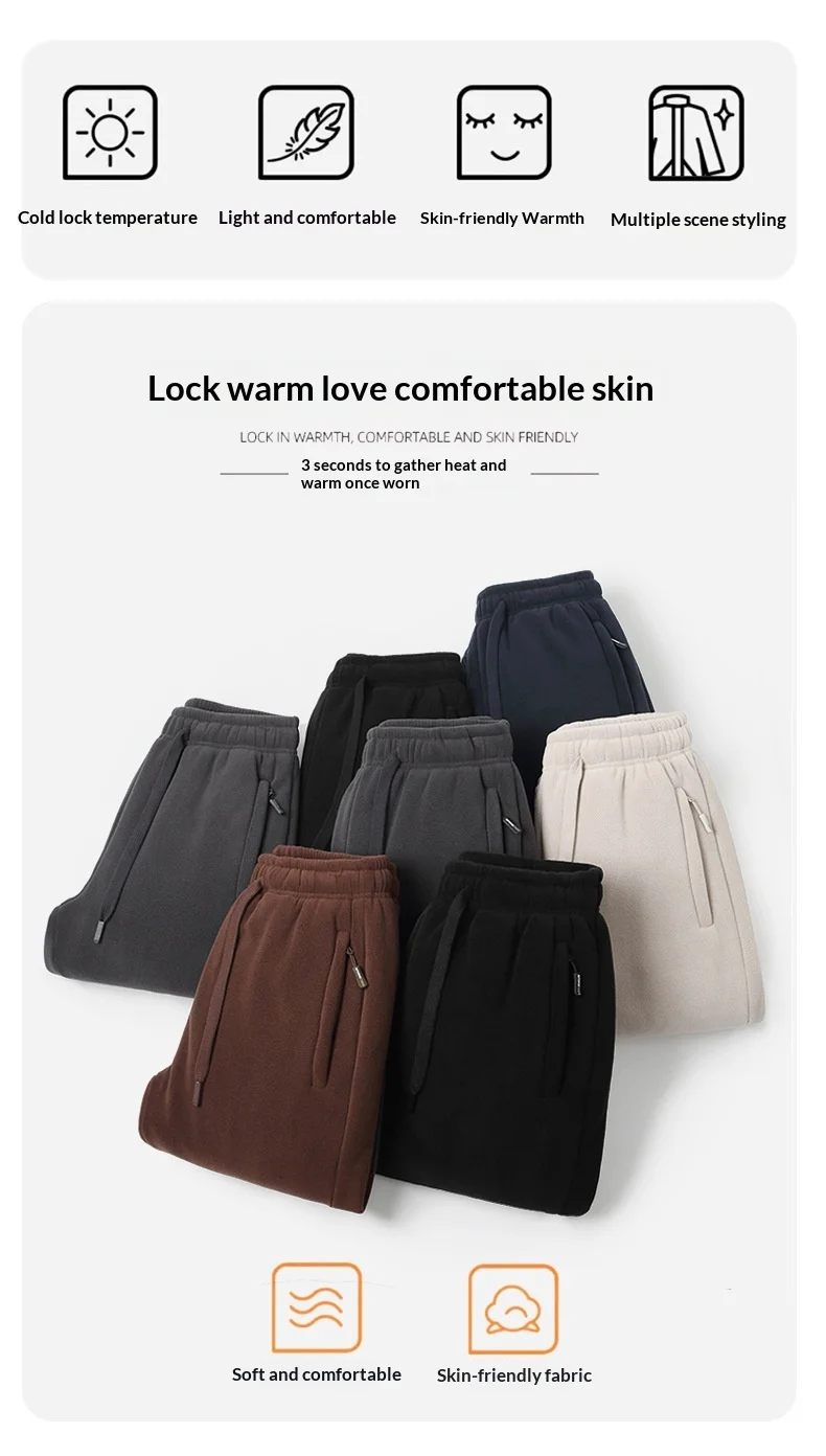 Männer Hosen doppelseitige Fleece Casual Hosen Sweatshirt Boa Pelz männer Kleidung Warme Gestrickte Sport Shorts Mann Geschenke Kleidung – Detail 2