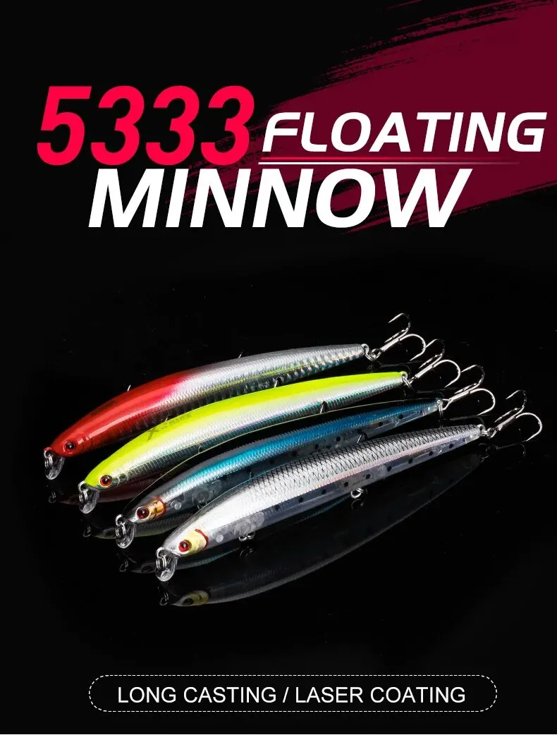Kingdom Floating Minnow Angelköder, 12 cm, 14,5 g, 14,3 cm, 19 g, salzwasserharter Köder, künstliche Wobbler-Köder, Angelgerät – Detail 4