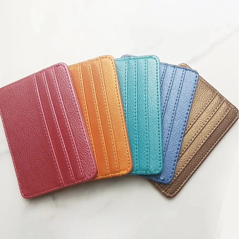 PU Leather Mini Wallet Simple Bank Credit Card Holder Multi Card Slots Men Business Small ID Case for Women Purse Card Cover