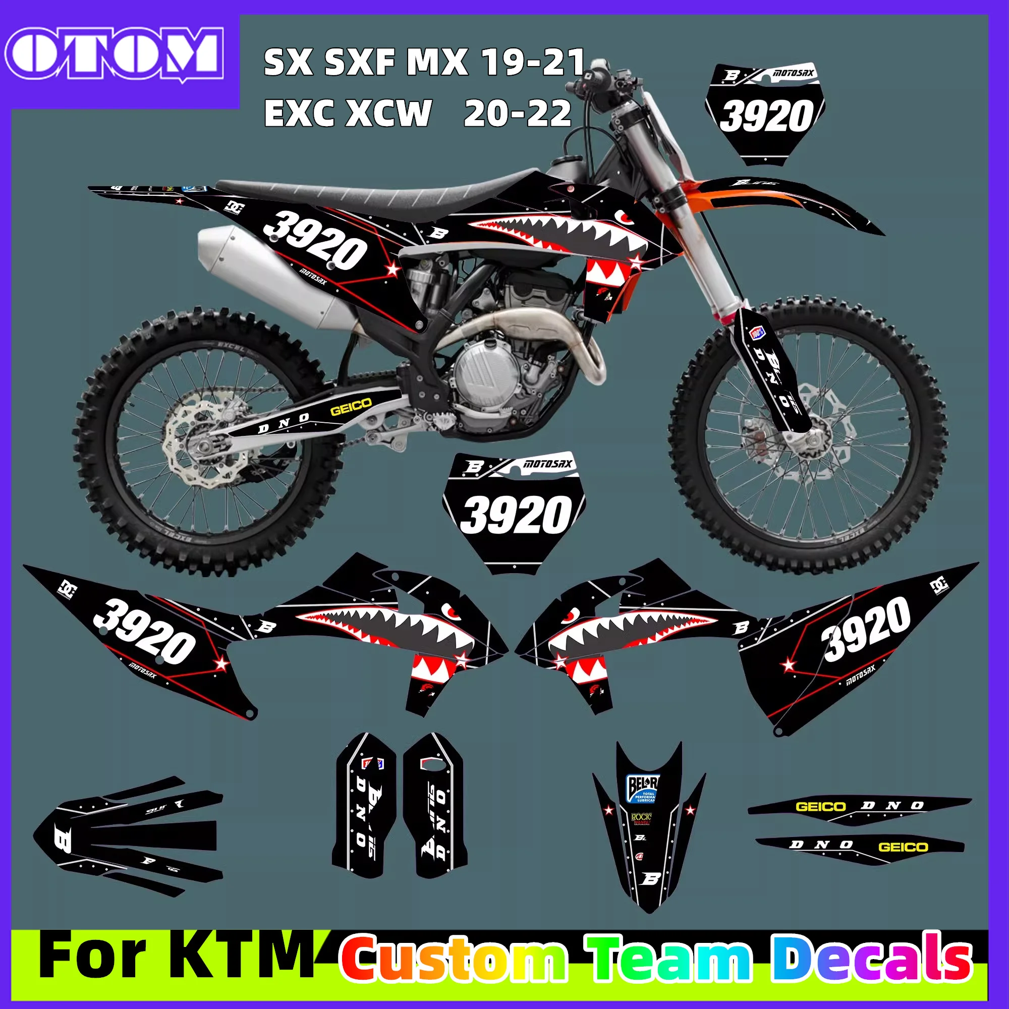 OTOM For KTM EXC EXC-F 2020-2023 Custom Team Graphics DECALS Stickers Fit For SX SXF SIXDAYS 150 200 250 300 350 450 500 6days