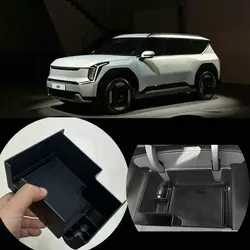 1Pcs Auto Interior Storage Box For Kia EV9 2023 2024 Car Middle Armrest Storage Box Organizer Tray Car Accessories
