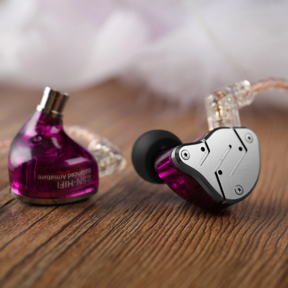 KZ-ZSN سماعات رأس معدنية بتقنية هجينة 1BA + 1DD HIFI Bass سماعات أذن بتقنية هجينة HIFI سماعات أذن داخل الأذن