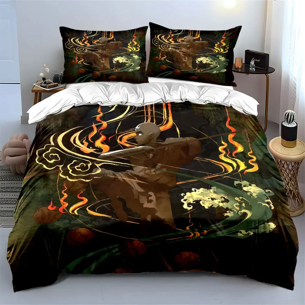 "Shaolin Monk Art Prints Decor" Soft Comfortable Duvet Cover Bedding Set Included 1*Duvet Cover & 2*Pillowcases, gift