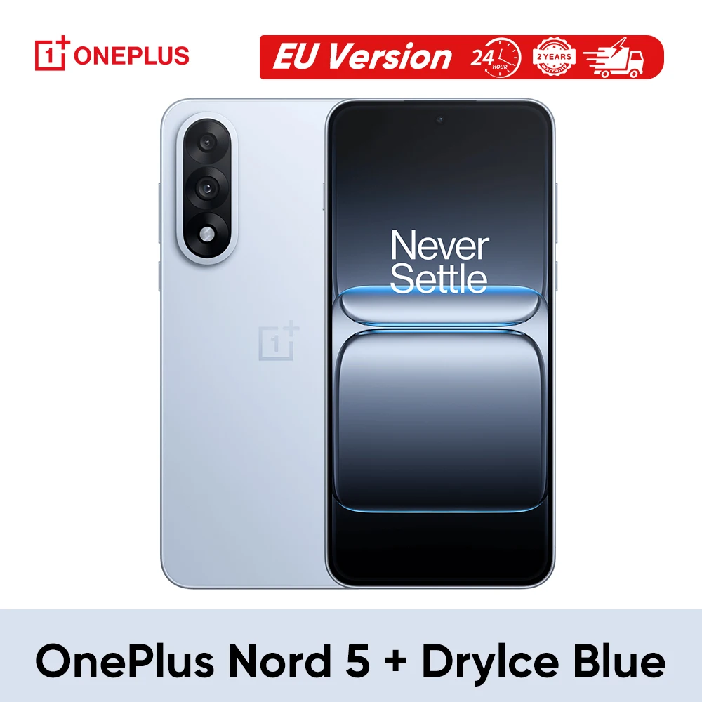 Teléfono Inteligente OnePlus Nord 5 5G Snapdragon 8s Gen 3 Pantalla AMOLED de 6.83” 144 Hz 5200mAh Carga SUPERVOOC de 80W Cámaras Duales de 50MP 4