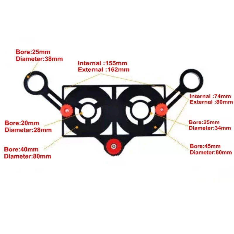 6/12-Sided Multi Angle Finder Measurement Ruler Pro 7 Size of Aperture Positioning Opening Locator Folding Metal Template Layout