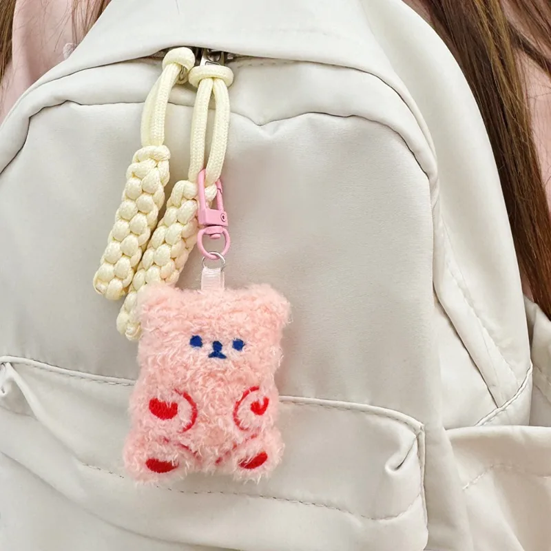 

1Pcs Cute Kawaii Bear Plush Keychain Stuffed Doll Keyring Lovely Backpack Pendant Bag Hanging Decoration for Couple Girls Gifts