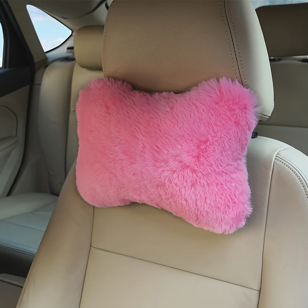 Luxury Plush Car Headrest Pillow – Ergonomic & Comfortable Neck Support , Soft Sponge Interior Cushion for Travel Comfort