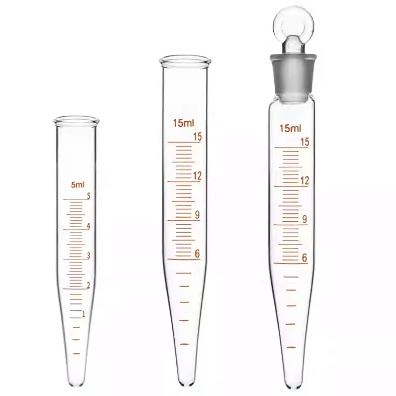 Glass scale centrifuge tube with stopper and scale line centrifuge tube