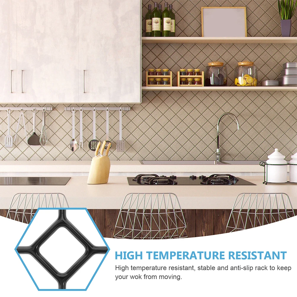 

s Gas Stove Rack Small Pot Wok Anti skip Kitchen Enamel Compact Storage Stable Reliable Temperature Resistant