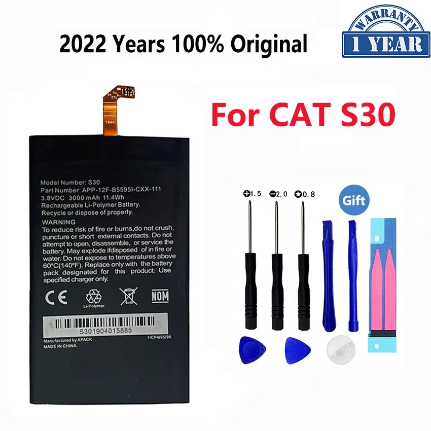 100% Original Replacement battery 3800mah For Caterpillar Cat S60 S30 S40 S50 APP-12F-F57571-CGX-111 APP00223 Batteries Bateria