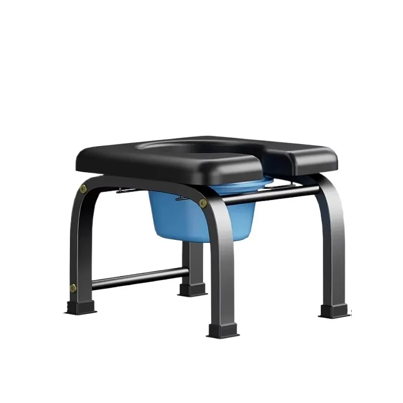 Non Slip Mobile Commode Seat, Portable Elderly Toilet Bench, Safety Bathroom Chair for Pregnant Women Household